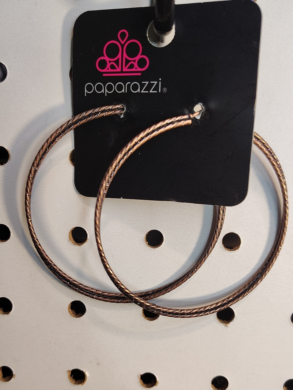 paparazzi Copper Textured Large Hoop Earrings